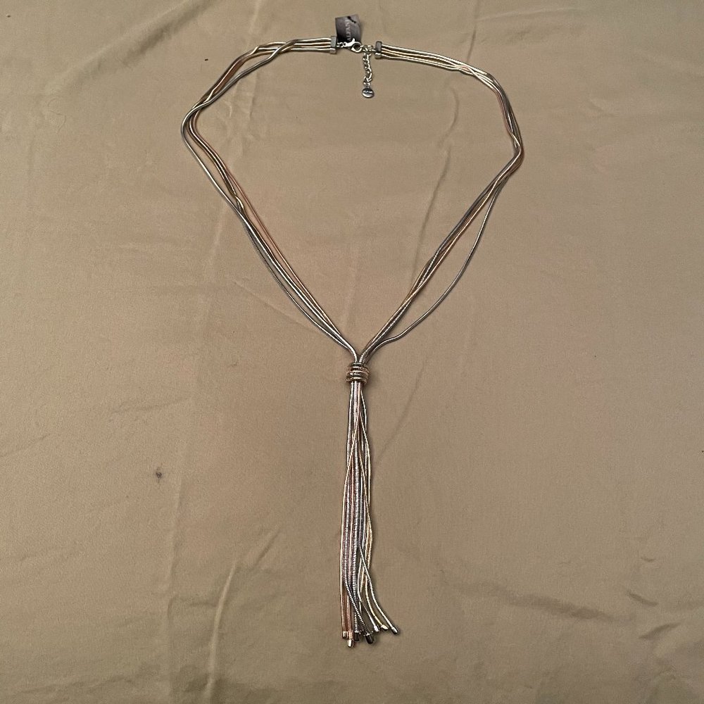 Silver and Rose Gold Tassels Necklace